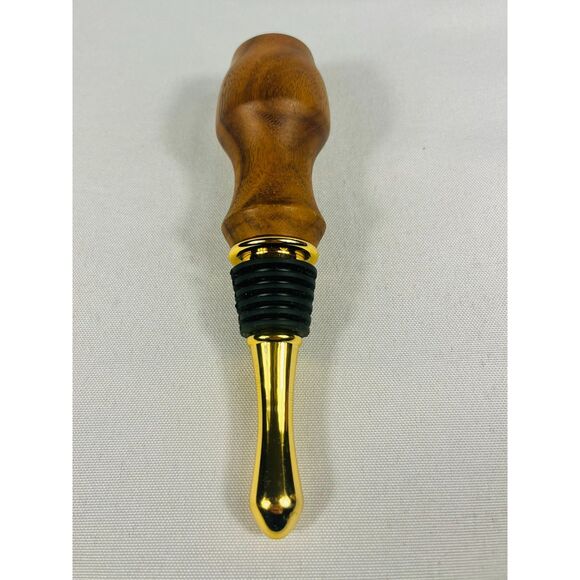 Hand Carved Wood Bottle Stopper Wine Teardrop Barware - Picture 1 of 3